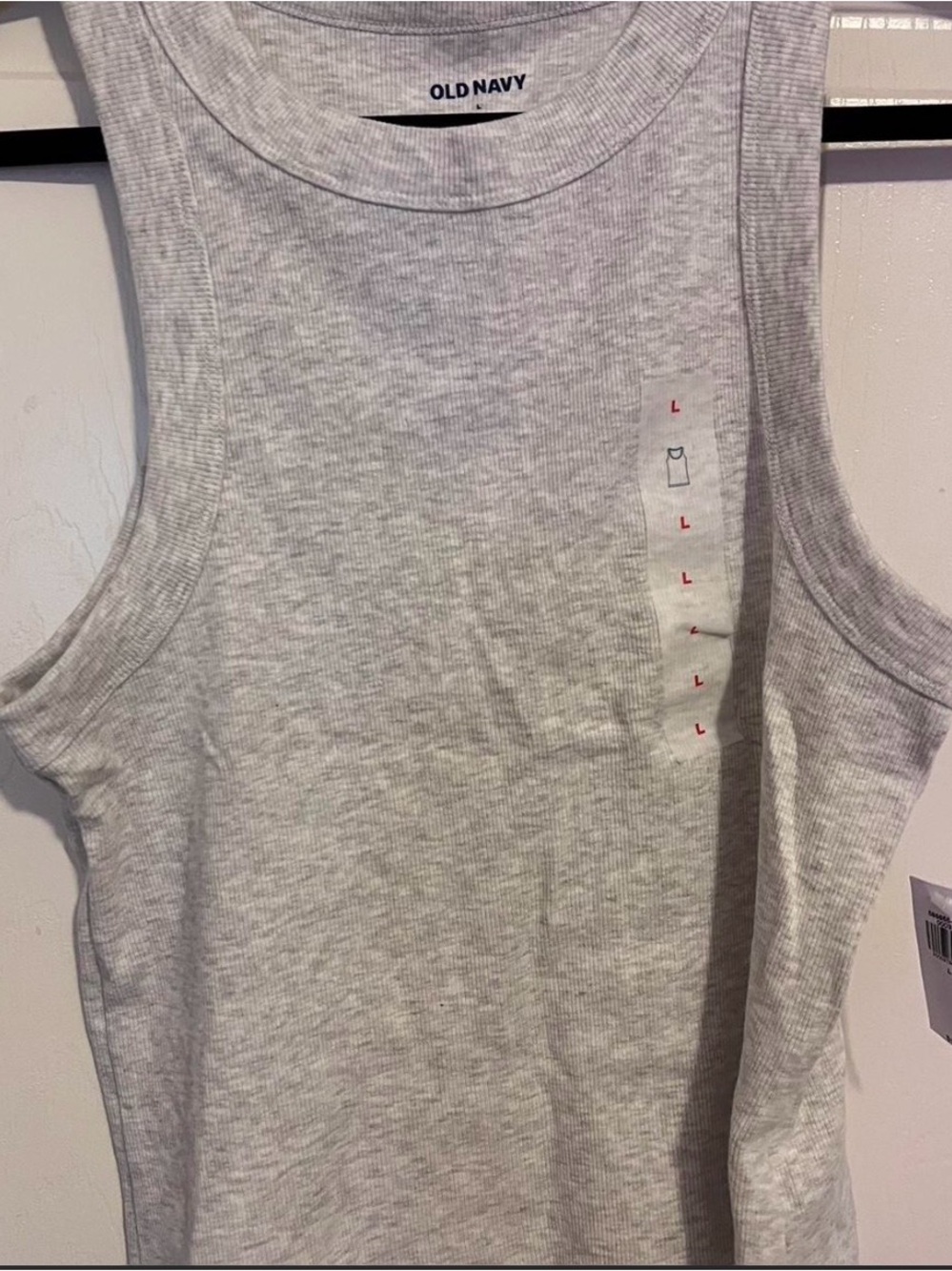 Old Navy Women's Heather Light Gray Ribbed Tank